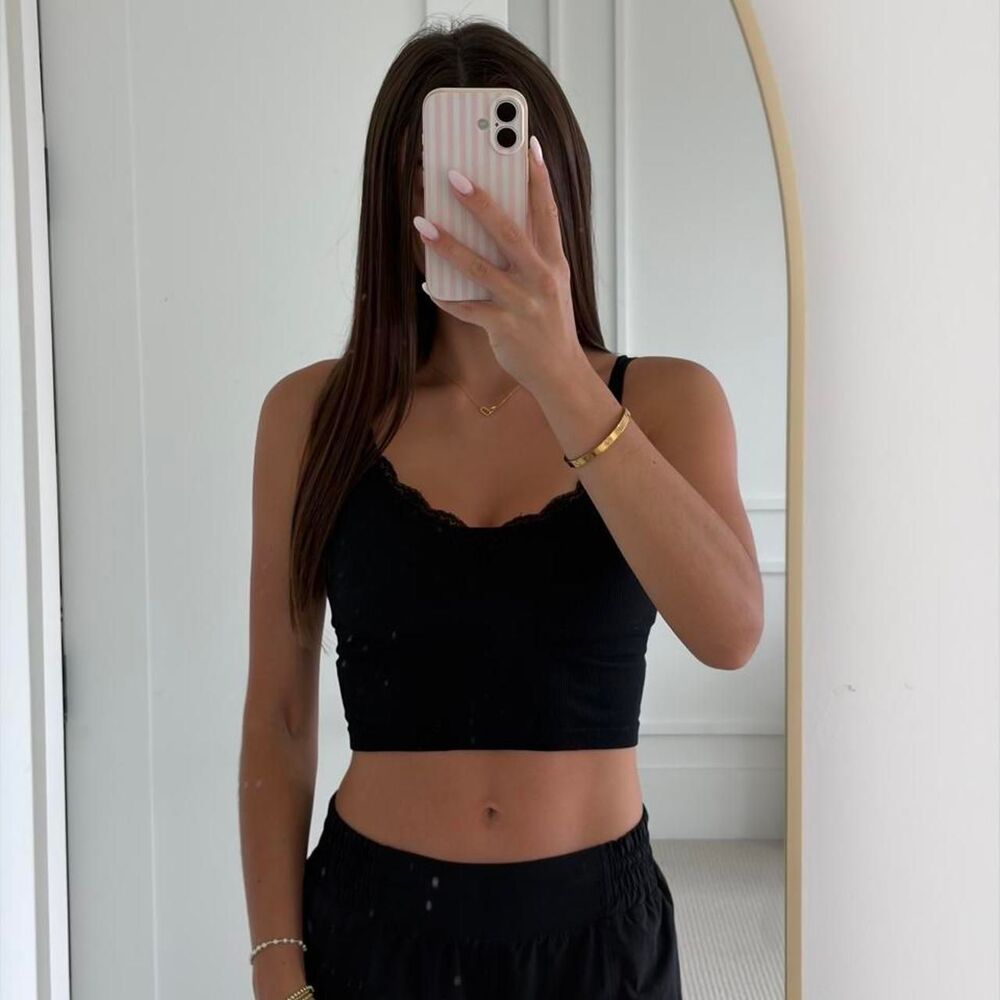 Wild fable Black Lace Crop tank